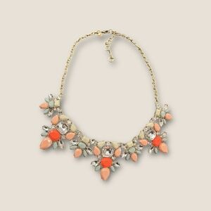 J Cew  Cluster Gemstone Statement Necklace